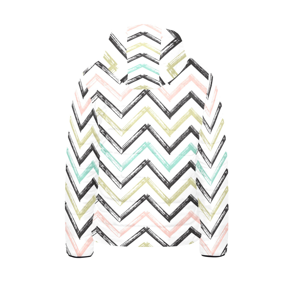 zigzag chevron paint pattern Kids' Boys' Girls' Padded Hooded Jacket