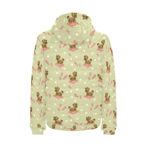Yorkshire Terrier Pattern Print Design 01 Men's Padded Hooded Jacket