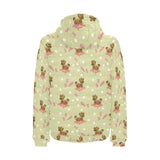 Yorkshire Terrier Pattern Print Design 01 Men's Padded Hooded Jacket
