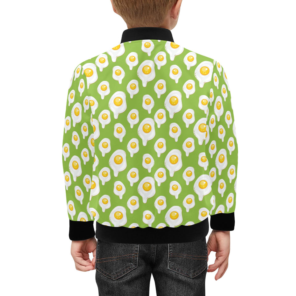 Fried Eggs Pattern Print Design 01 Kids' Boys' Girls' Bomber Jacket