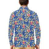 Popcorn Pattern Print Design 01 Men's Long Sleeve Polo Shirt