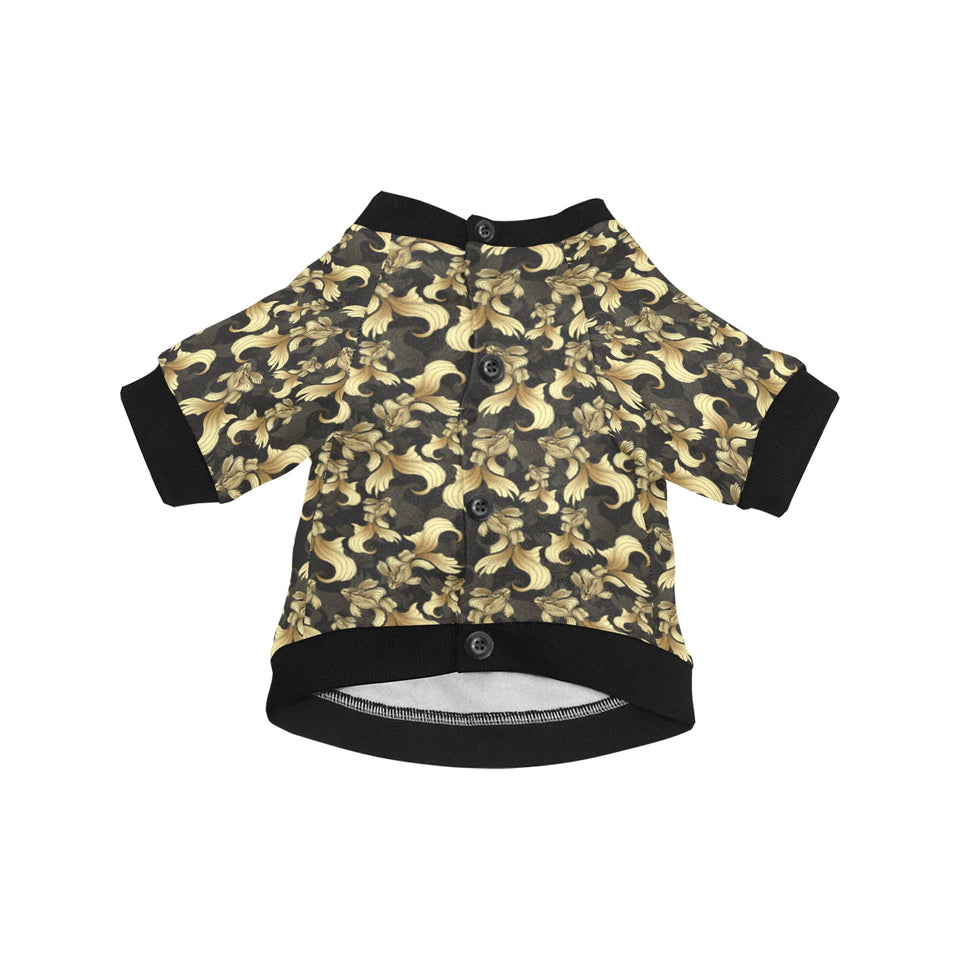 Goldfish Pattern Print Design 01 All Over Print Pet Dog Round Neck Fuzzy Shirt