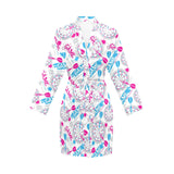Darts Pattern Print Design 01 Women's Long Sleeve Belted Night Robe