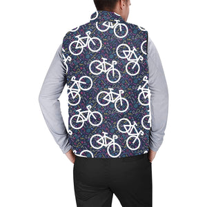 Bicycle Pattern Print Design 03 Men's Padded Vest