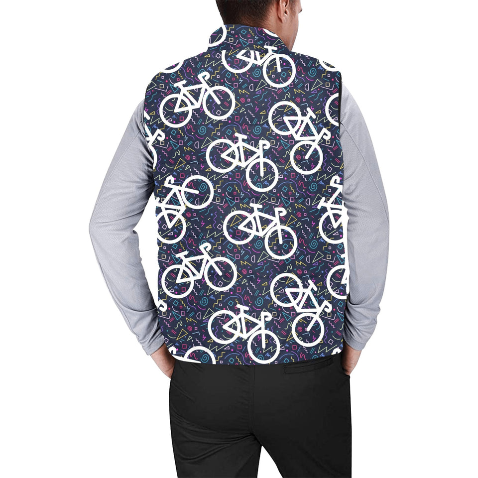 Bicycle Pattern Print Design 03 Men's Padded Vest