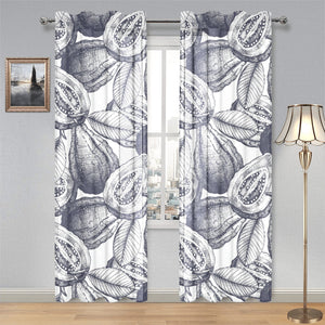 Guava tropical hand drawn pattern Gauze Curtain