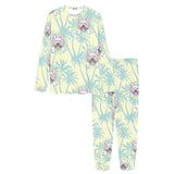 French bulldog hawaii blackground Women's All Over Print Pajama Set