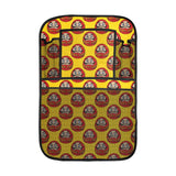Daruma japanese wooden doll yellow background Car Seat Back Organizer