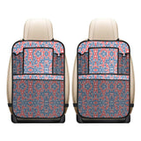 Blue Red Eiffel Tower Pattern Print Design 02 Car Seat Back Organizer