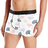 Black Gray Cream coral ginkgo leaves pattern Men's All Over Print Boxer Briefs Men's Underwear