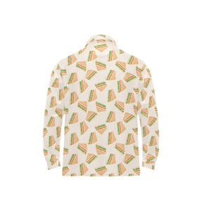 Sandwich Pattern Print Design 01 Men's Long Sleeve Polo Shirt