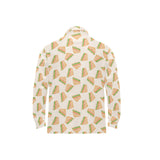 Sandwich Pattern Print Design 01 Men's Long Sleeve Polo Shirt