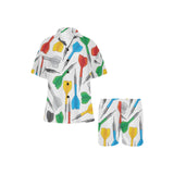 Darts Pattern Print Design 03 Women's V-Neck Short Pajama Set