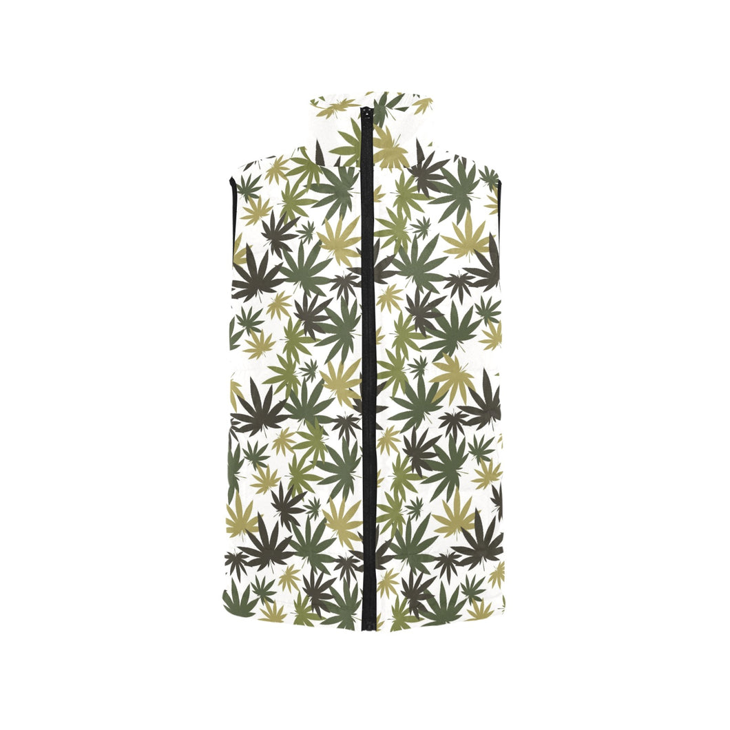 Canabis Marijuana Weed Pattern Print Design 05 Men's Padded Vest