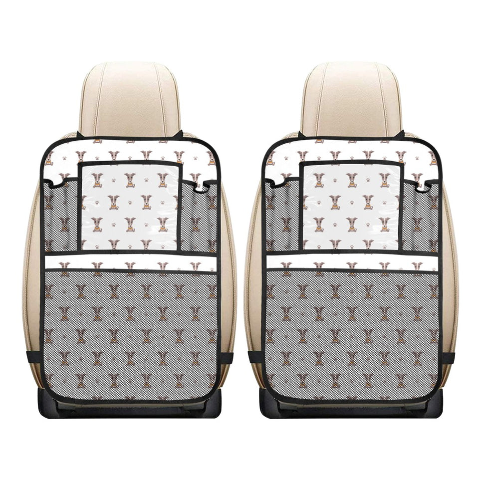 Greyhound Pattern Print Design 05 Car Seat Back Organizer