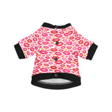 Lips Pattern Print Design 01 All Over Print Pet Dog Round Neck Fuzzy Shirt