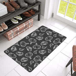 Garlic pattern black background Doormat