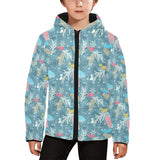 Squirrel Pattern Print Design 01 Kids' Boys' Girls' Padded Hooded Jacket