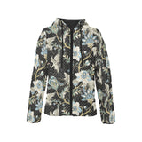 Japanese crane ornament elements Women's Padded Hooded Jacket