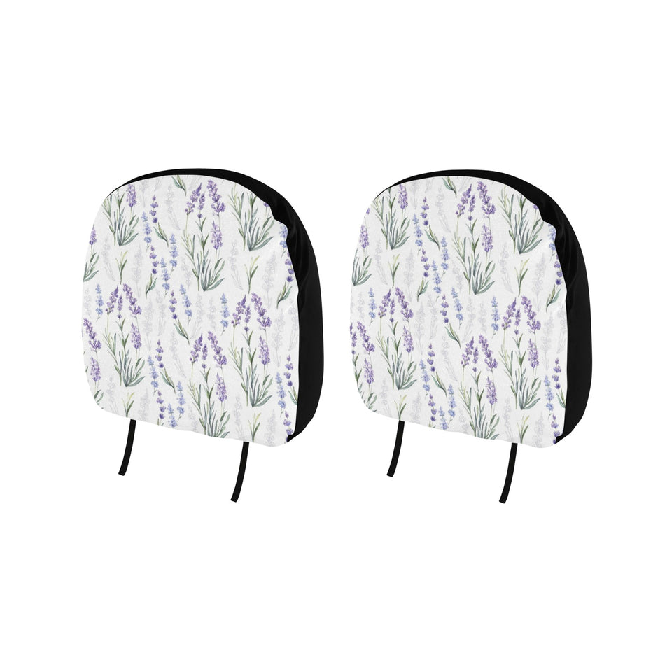 Hand painting Watercolor Lavender Car Headrest Cover