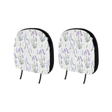 Hand painting Watercolor Lavender Car Headrest Cover