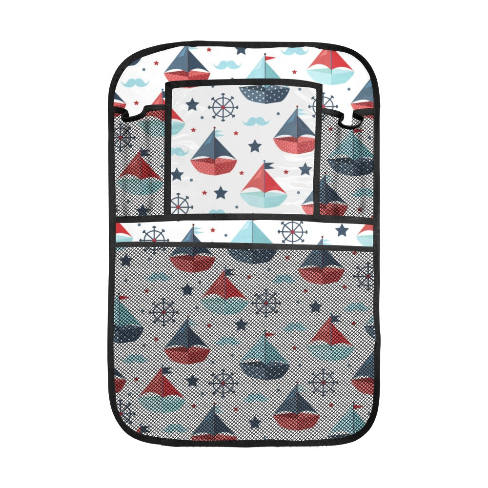 Cute color paper sailboat pattern Car Seat Back Organizer