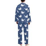 Cute white baby sea lion seal pattern Men's Long Pajama Set