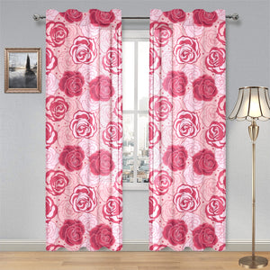 Rose Pattern Print Design 02 Gauze Curtain