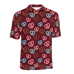 Pretzels Pattern Print Design 05 Men's All Over Print Polo Shirt