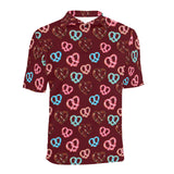 Pretzels Pattern Print Design 05 Men's All Over Print Polo Shirt