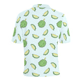 Durian pattern blue background Men's All Over Print Polo Shirt