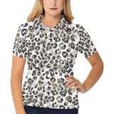 Leopard skin print pattern Women's All Over Print Polo Shirt