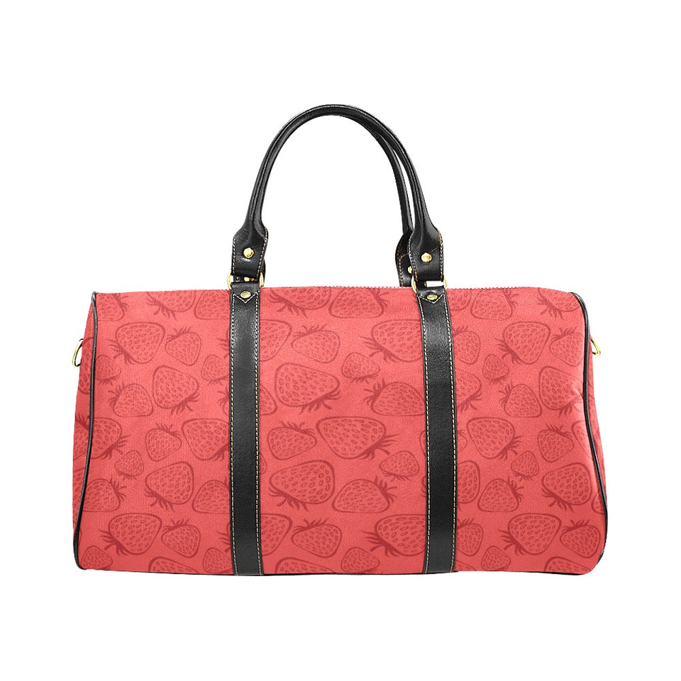 strawberry pattern red background Travel Bag