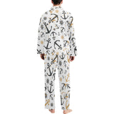 Anchors Rudders pattern Men's Long Pajama Set