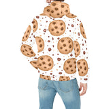 chocolate chip cookie pattern Men's Padded Hooded Jacket