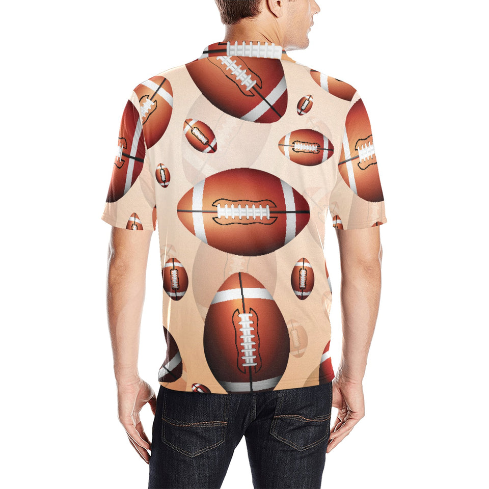 American football ball design pattern Men's All Over Print Polo Shirt
