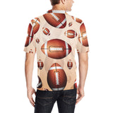 American football ball design pattern Men's All Over Print Polo Shirt