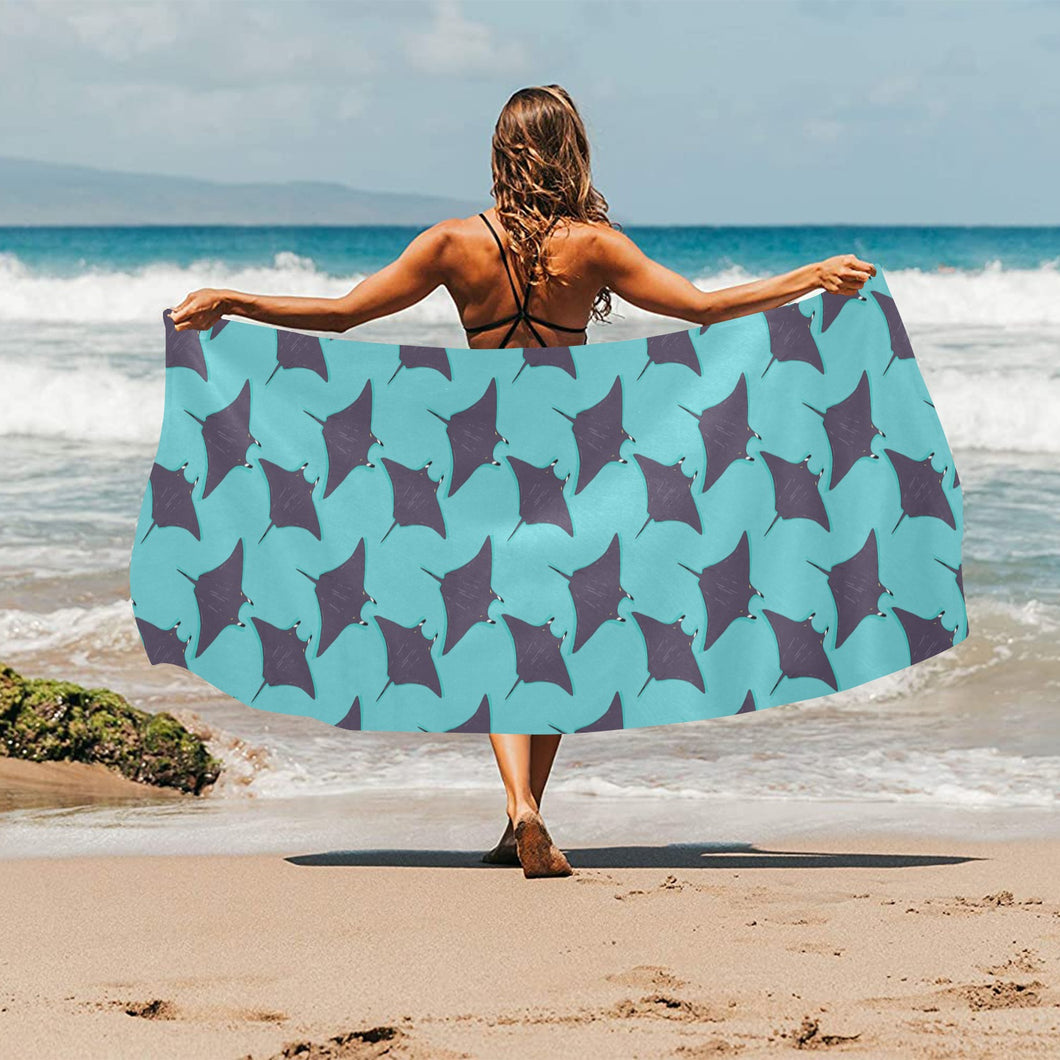 Stingray Pattern Print Design 02 Beach Towel