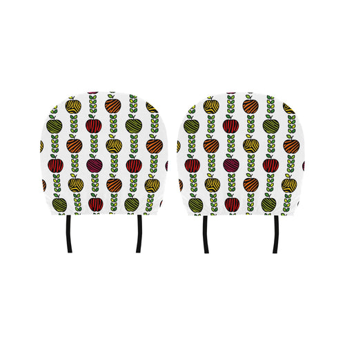 colorful apples leave zebra stripe Car Headrest Cover