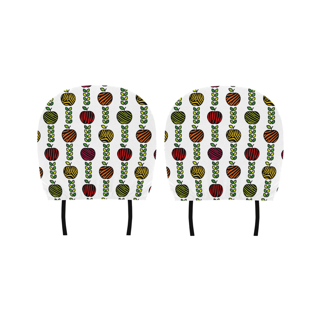 colorful apples leave zebra stripe Car Headrest Cover