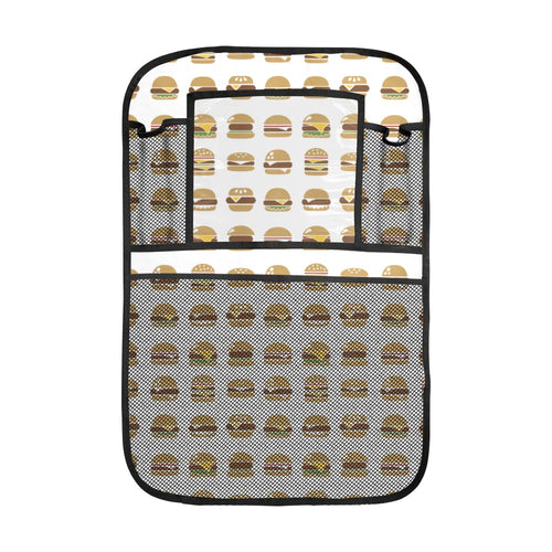 Hamburger Pattern Print Design 02 Car Seat Back Organizer