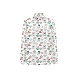 English Bulldog Pattern Print Design 03 Women's Long Sleeve Polo Shirt