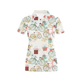 Bicycle Pattern Print Design 05 Women's All Over Print Polo Shirt