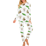 Color hand drawn cacao pattern Women's All Over Print Pajama Set