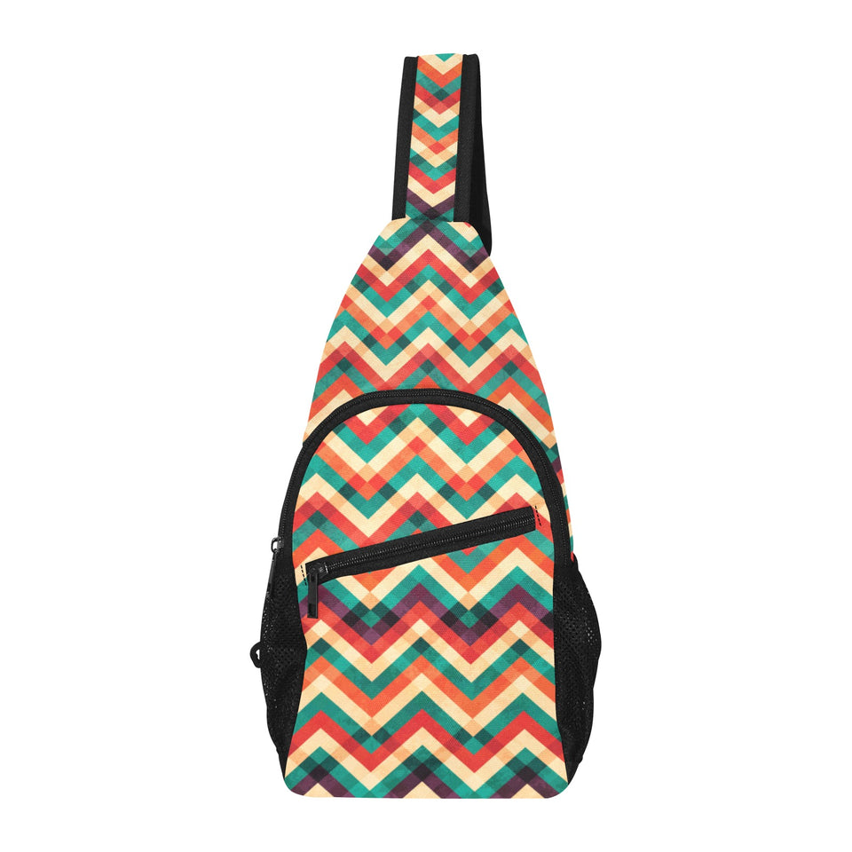 zigzag chevron colorful pattern All Over Print Chest Bag