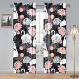 white swan blooming flower pattern Gauze Curtain