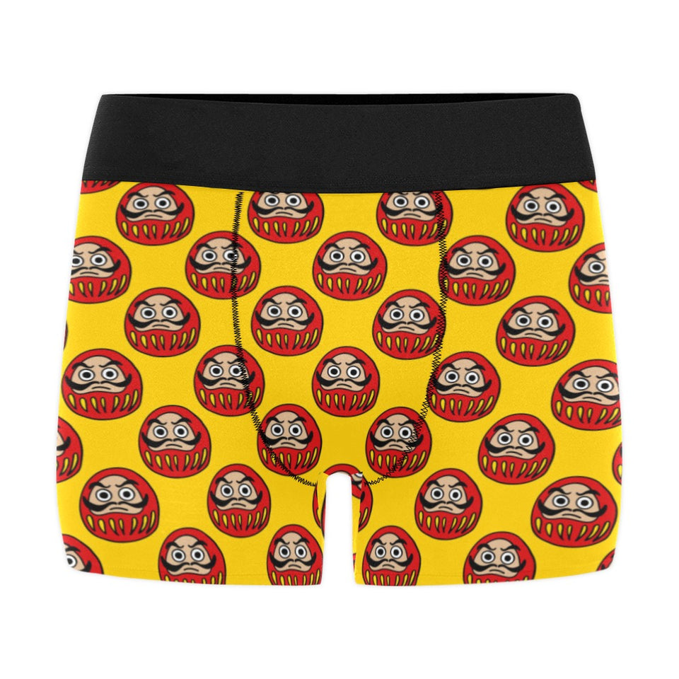 Daruma japanese wooden doll yellow background Men's All Over Print Boxer Briefs Men's Underwear