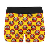 Daruma japanese wooden doll yellow background Men's All Over Print Boxer Briefs Men's Underwear