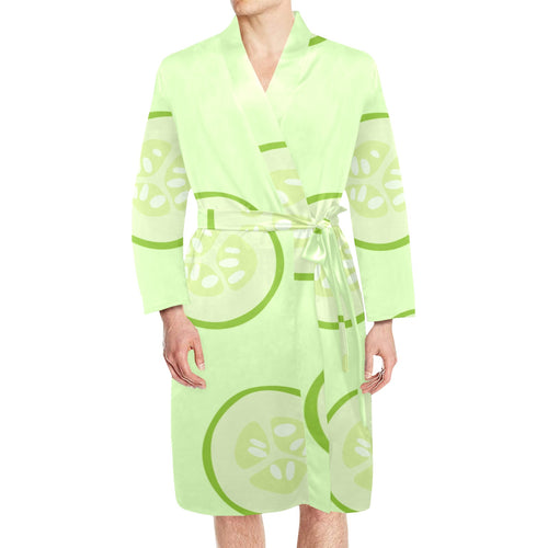 Cucumber pattern Men's Long Sleeve Belted Night Robe