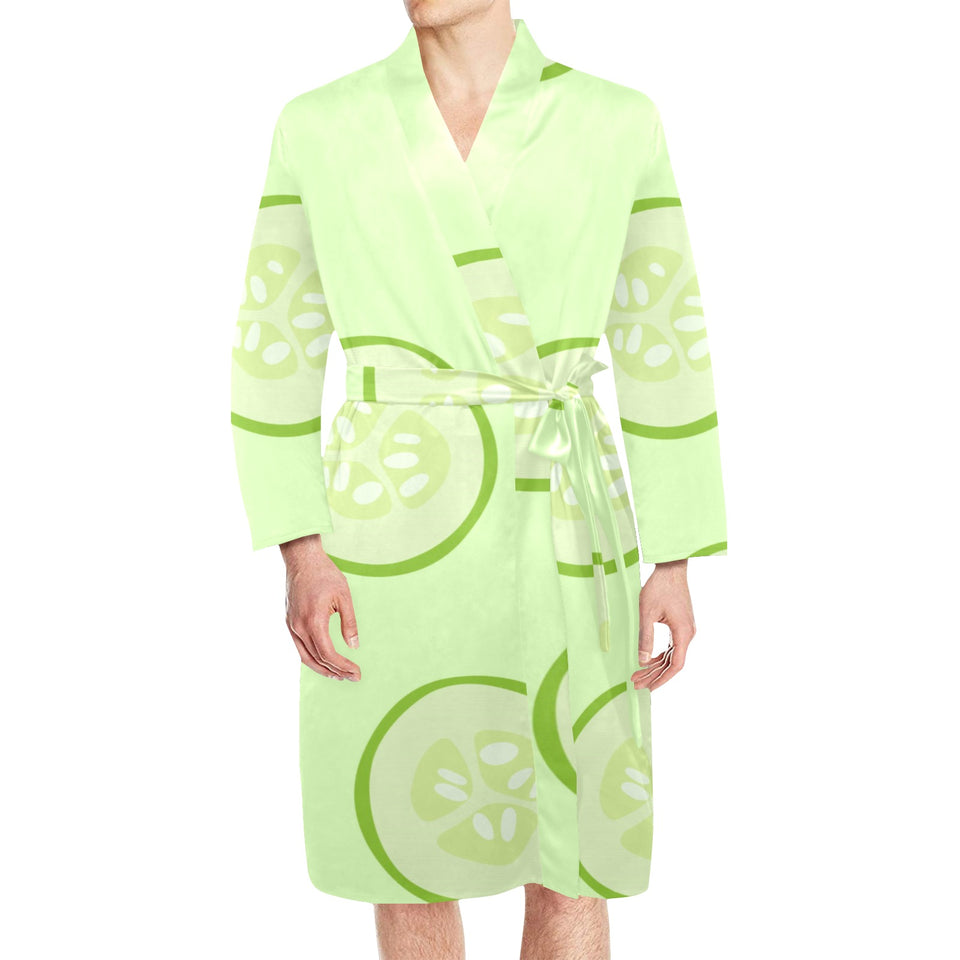 Cucumber pattern Men's Long Sleeve Belted Night Robe